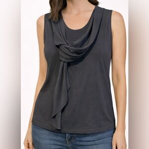 GAP Black Sleeveless Drape Neck Top – Size S